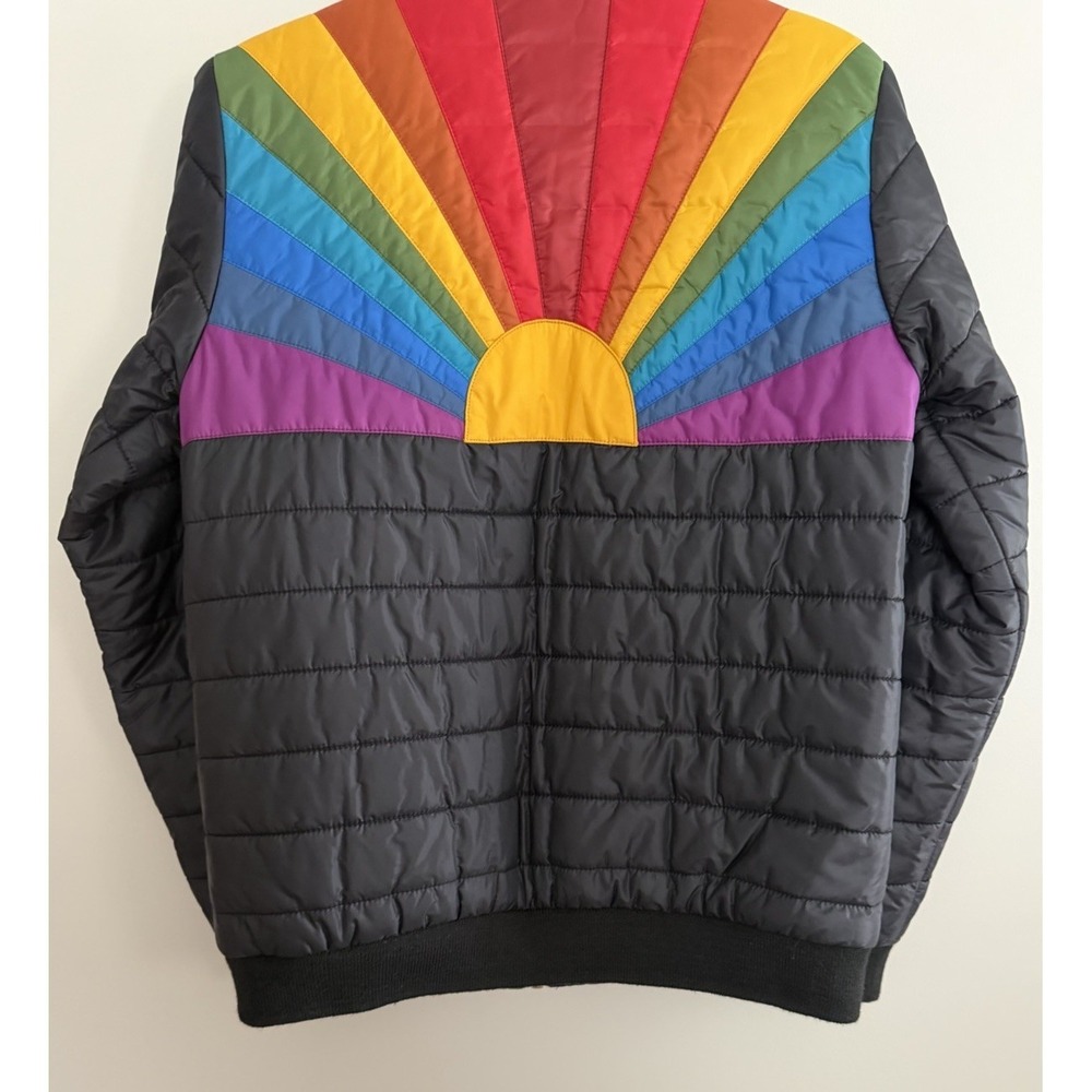 Aviator Nation Sunburst Puffer Jacket Black Women's Size Large - Picture 6 of 16